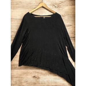 Travelers by Chicos Womens Top Long Sleeve Asymetrical Boat Sz 3 Petite Whimsy